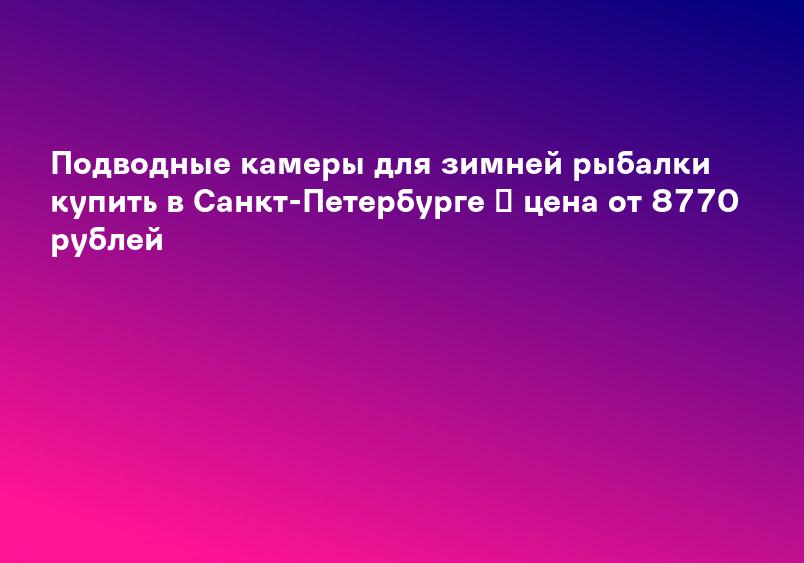 Подводные камеры для зимней рыбалки купить в Санкт-Петербурге ✔ цена от 8770 рублей