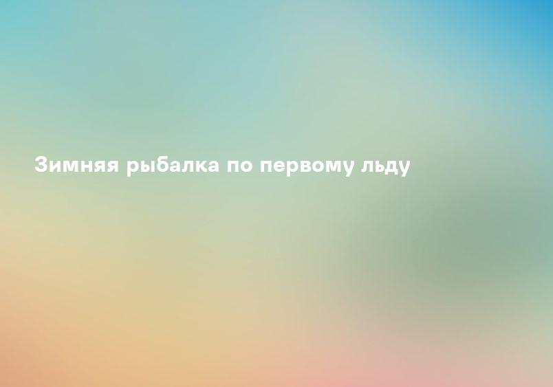 Зимняя рыбалка по первому льду
