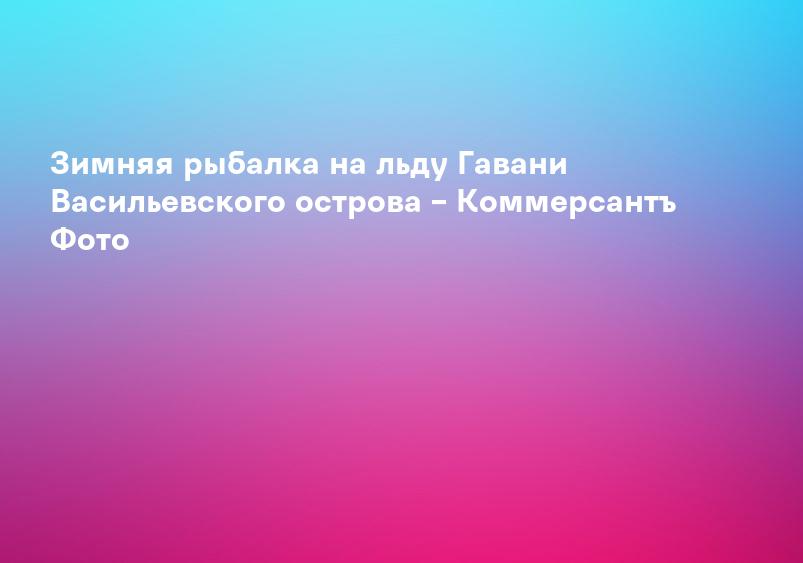Зимняя рыбалка на льду Гавани Васильевского острова – Коммерсантъ Фото