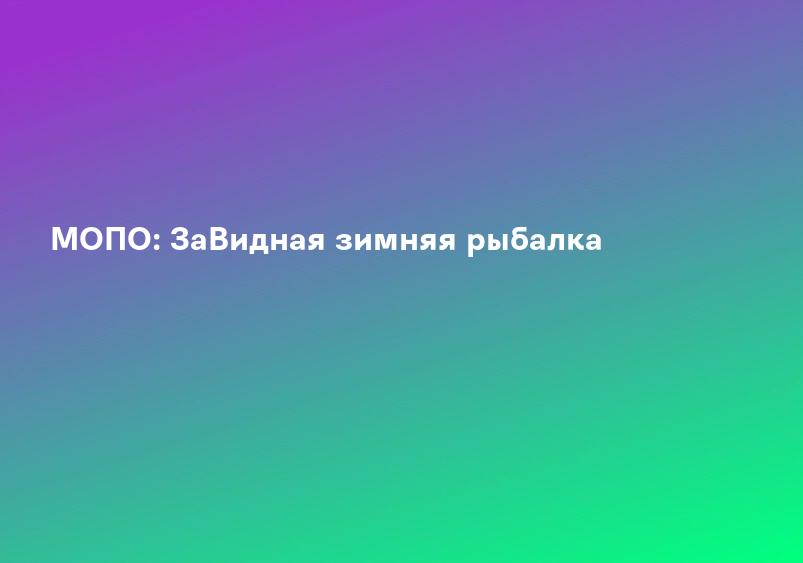 МОПО: ЗаВидная зимняя рыбалка