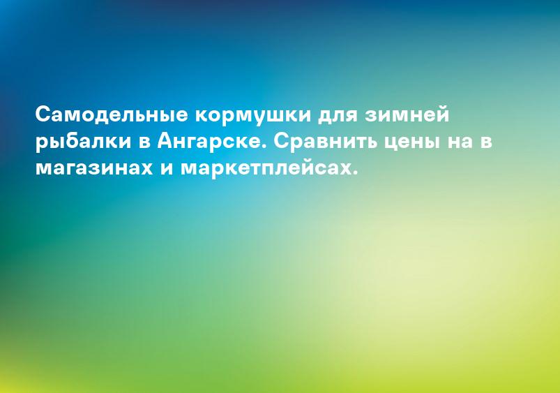 Самодельные кормушки для зимней рыбалки в Ангарске. Сравнить цены на в магазинах и маркетплейсах.