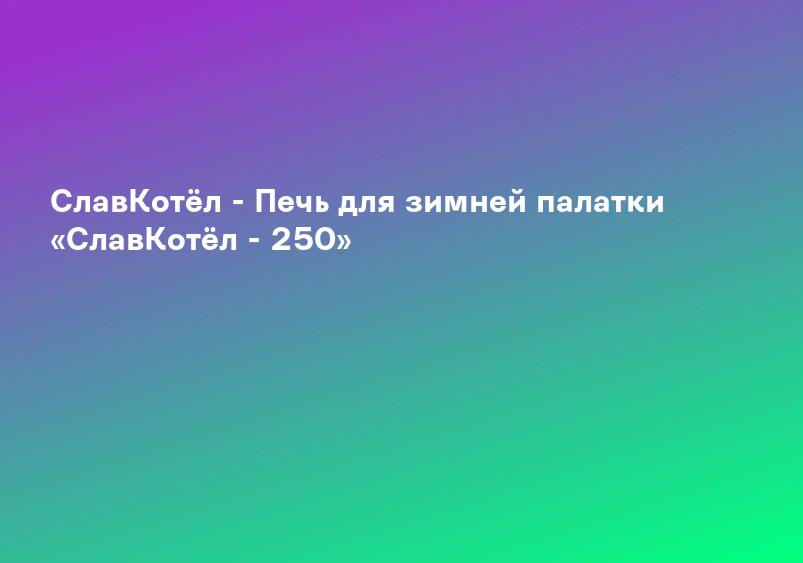 СлавКотёл - Печь для зимней палатки «СлавКотёл - 250»