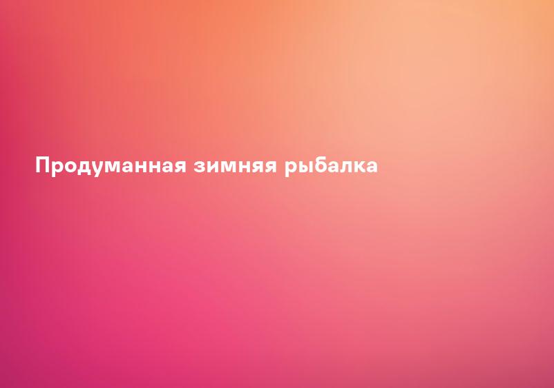 Продуманная зимняя рыбалка
