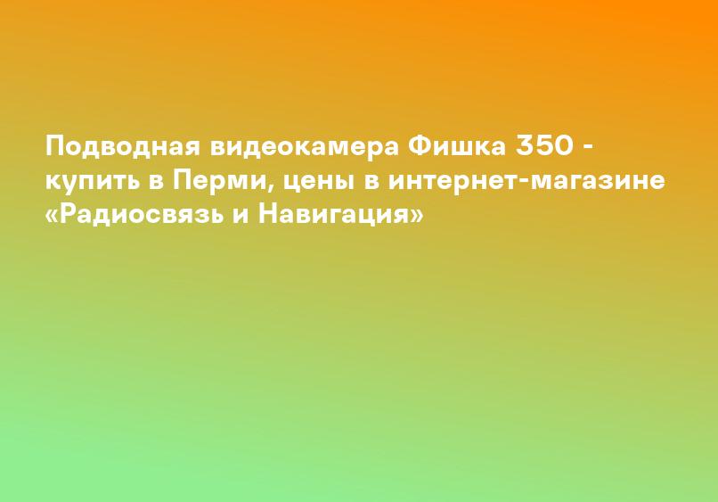 Подводная видеокамера Фишка 350 - купить в Перми, цены в интернет-магазине «Радиосвязь и Навигация»