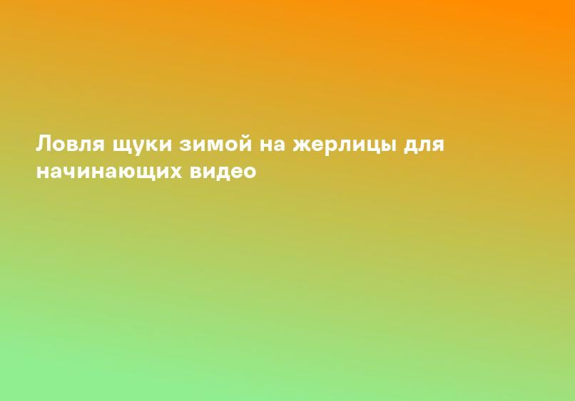 Ловля щуки зимой на жерлицы для начинающих видео