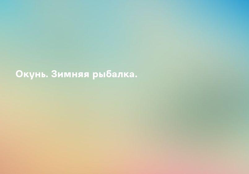 Окунь. Зимняя рыбалка.