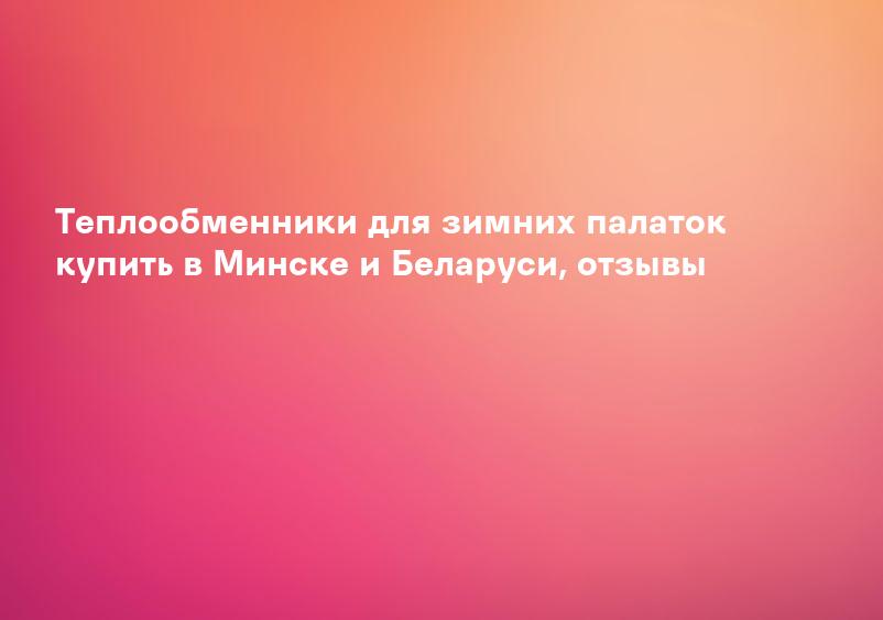 Теплообменники для зимних палаток купить в Минске и Беларуси, отзывы