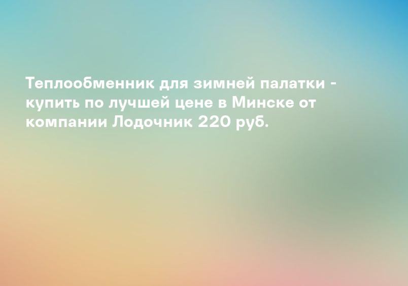 Теплообменник для зимней палатки - купить по лучшей цене в Минске от компании Лодочник 220 руб.