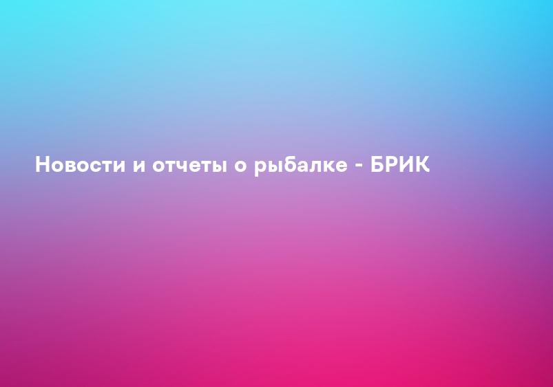 Новости и отчеты о рыбалке - БРИК