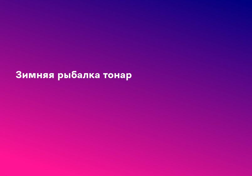 Зимняя рыбалка тонар