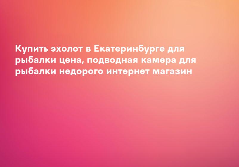 Купить эхолот в Екатеринбурге для рыбалки цена, подводная камера для рыбалки недорого интернет магазин