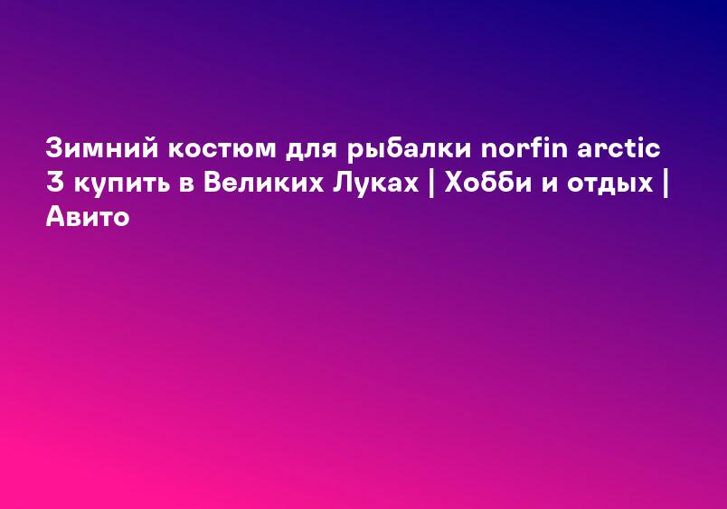 Зимний костюм для рыбалки norfin arctic 3 купить в Великих Луках | Хобби и отдых | Авито
