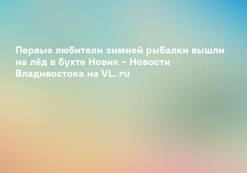 Первые любители зимней рыбалки вышли на лёд в бухте Новик – Новости Владивостока на VL. ru
