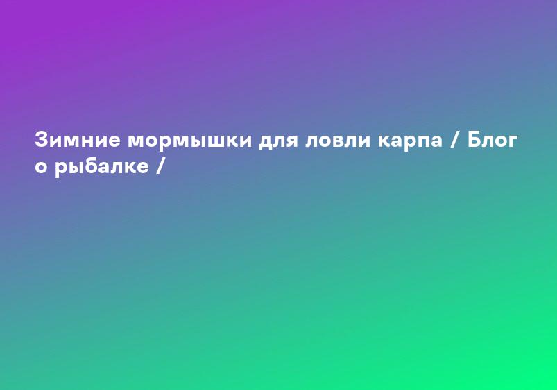 Зимние мормышки для ловли карпа / Блог о рыбалке /