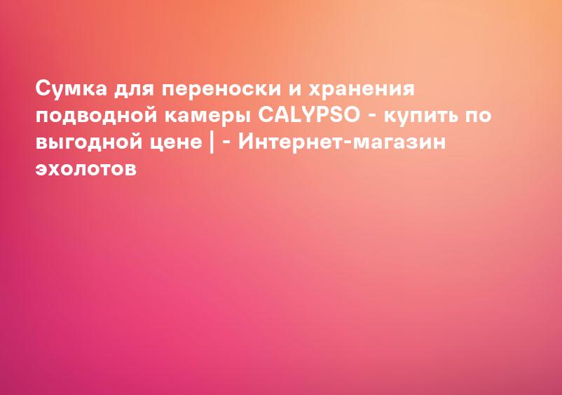 Сумка для переноски и хранения подводной камеры CALYPSO - купить по выгодной цене | - Интернет-магазин эхолотов
