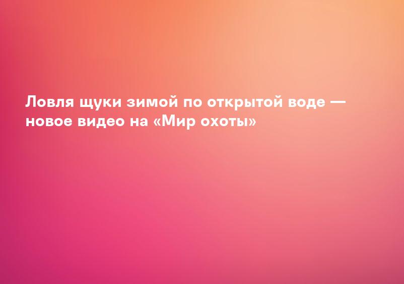 Ловля щуки зимой по открытой воде — новое видео на «Мир охоты»