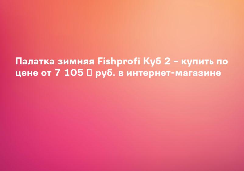 Палатка зимняя Fishprofi Куб 2 – купить по цене от 7 105 ₽ руб. в интернет-магазине