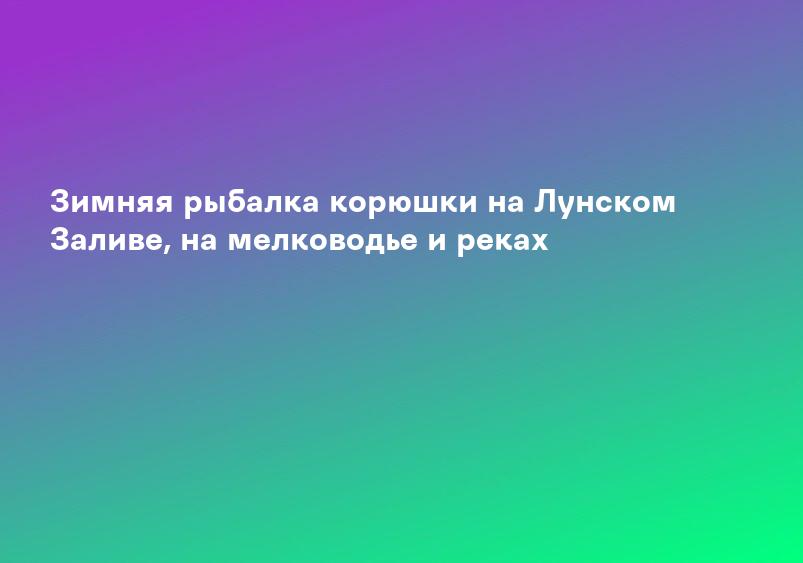 Зимняя рыбалка корюшки на Лунском Заливе, на мелководье и реках