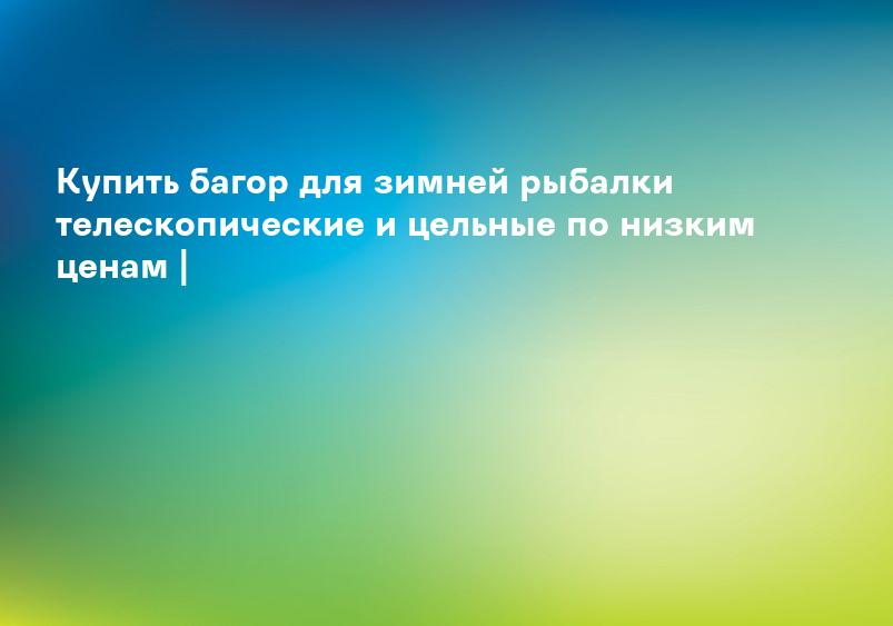 Купить багор для зимней рыбалки телескопические и цельные по низким ценам |