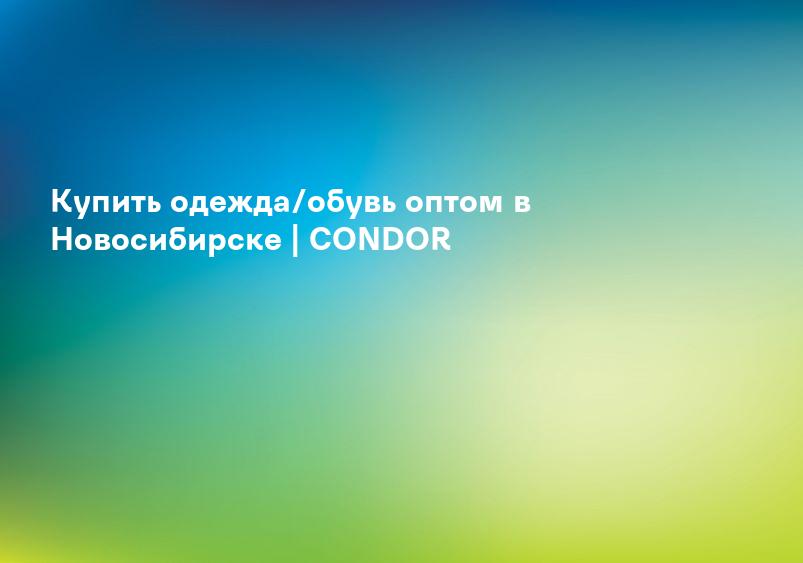 Купить одежда/обувь оптом в Новосибирске | CONDOR