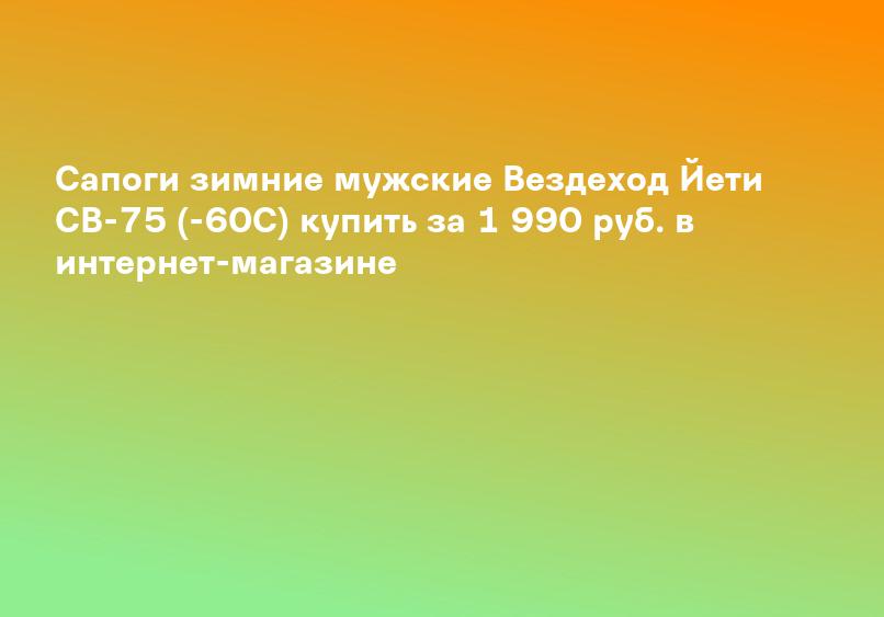 Сапоги зимние мужские Вездеход Йети СВ-75 (-60C) купить за 1 990 руб. в интернет-магазине