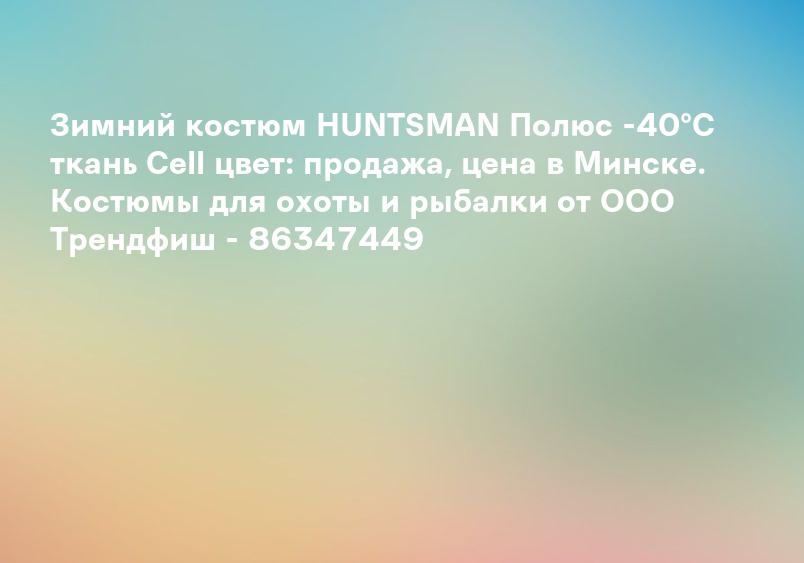 Костюм зимний Huntsman Полюс Серый/черный