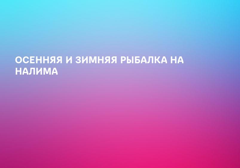 ОСЕННЯЯ И ЗИМНЯЯ РЫБАЛКА НА НАЛИМА