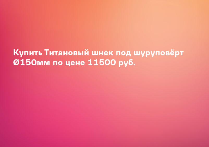 Купить Титановый шнек под шуруповёрт Ø150мм по цене 11500 руб.