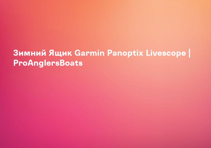 Garmin Panoptix LIVESCOPE Plus — Москва